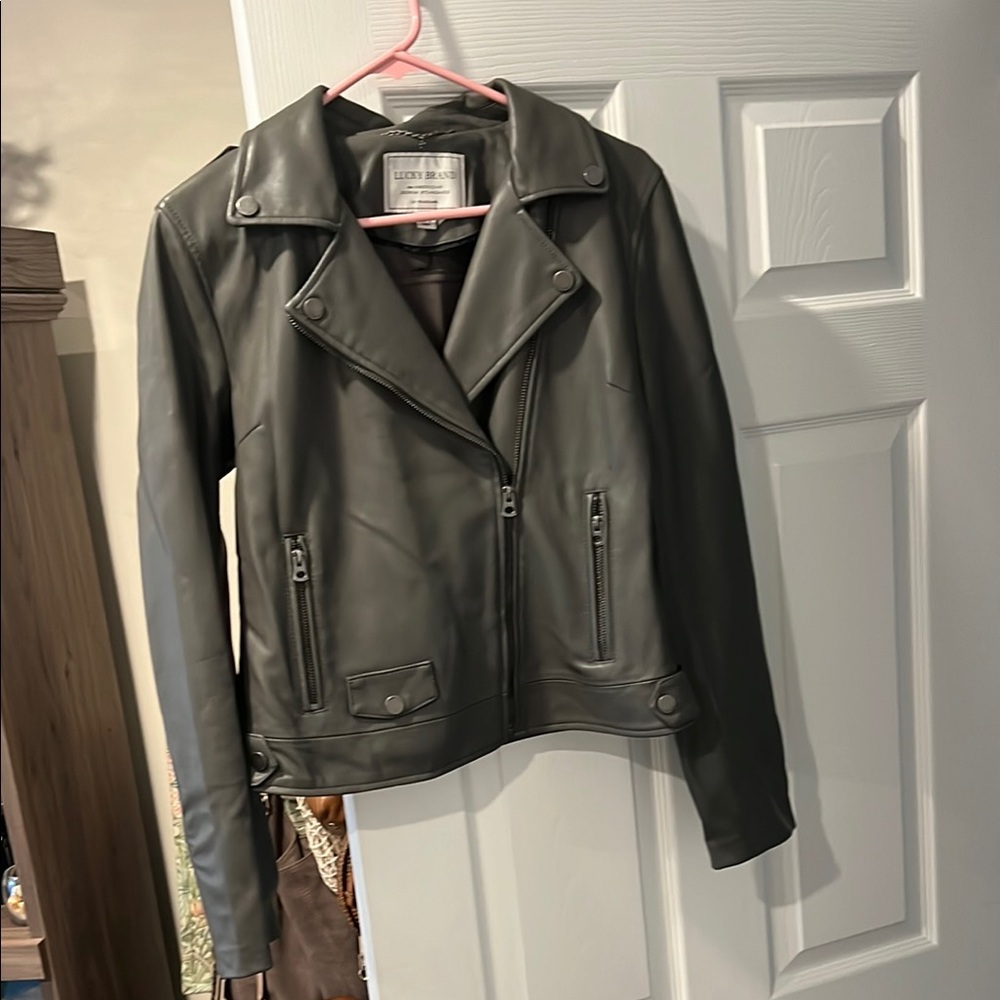Lucky Brand Women's Gray Leather Jacket